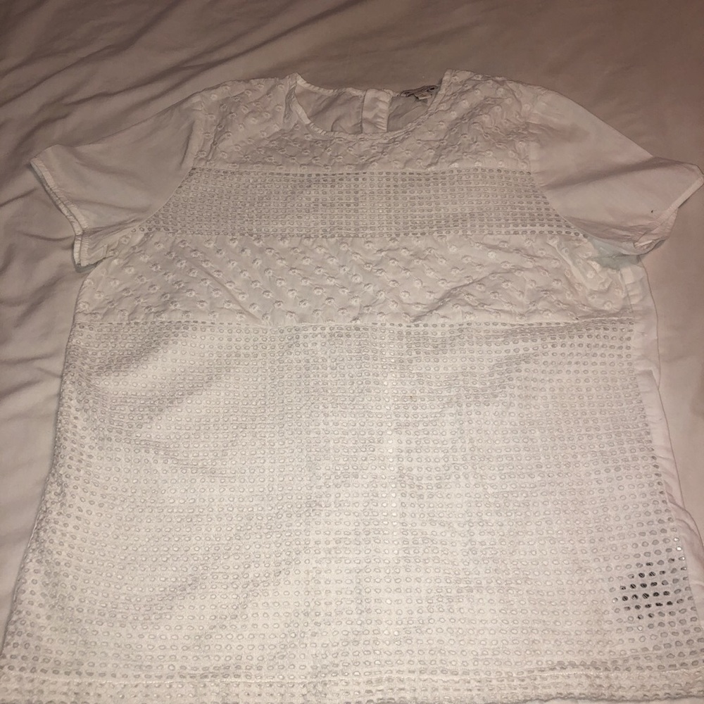 White U-neck blouse